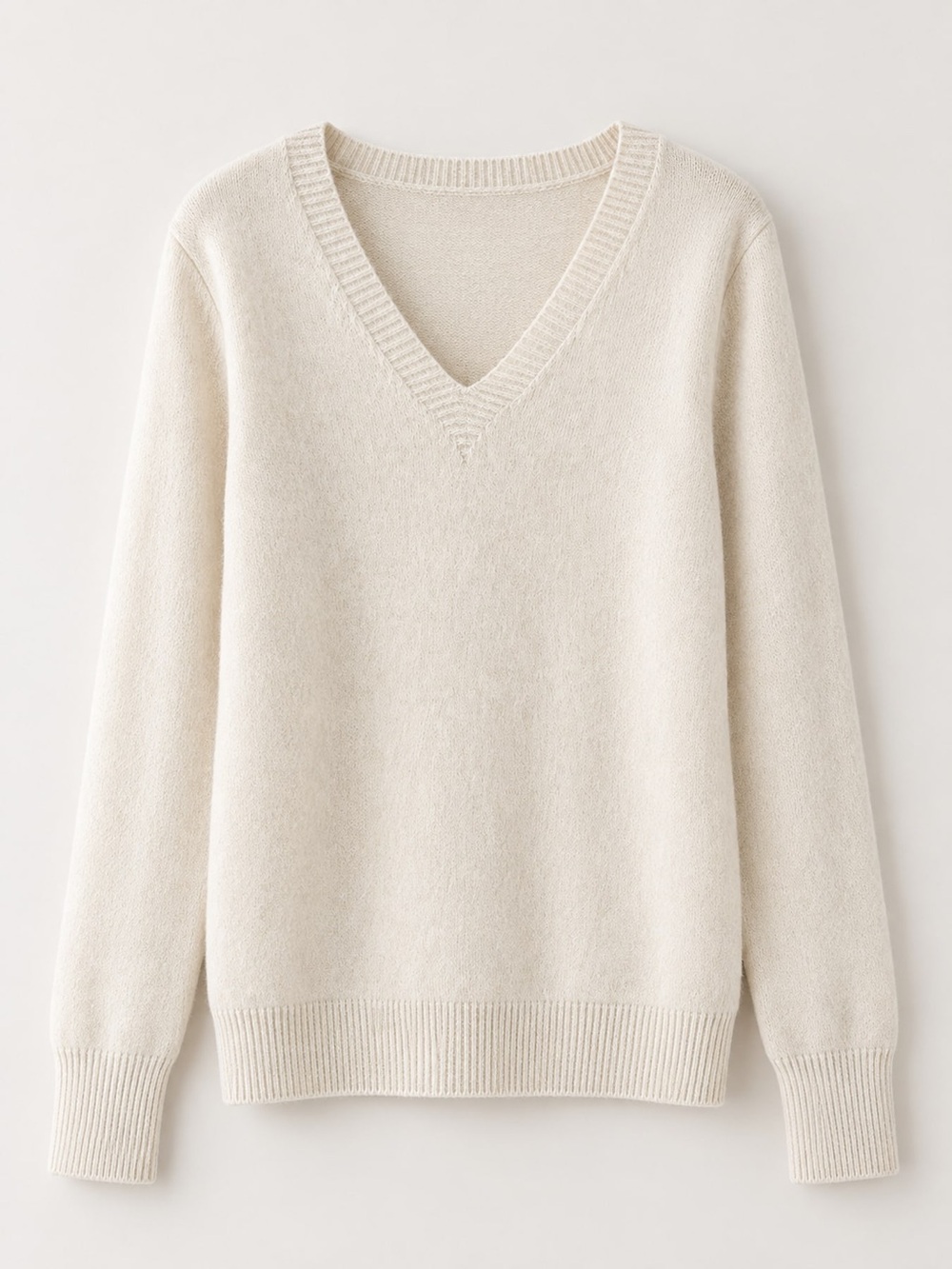 V-Neck Solid Color Sweater - Picture 4 of 16